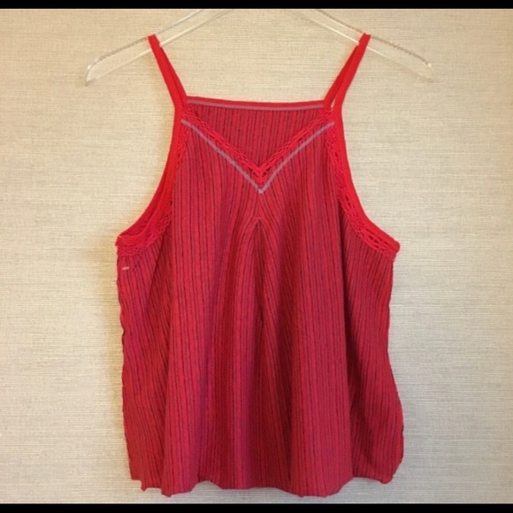 Free People We the Free Ana High Neck Lace Flowy Tank Top Medium - Picture 2 of 3